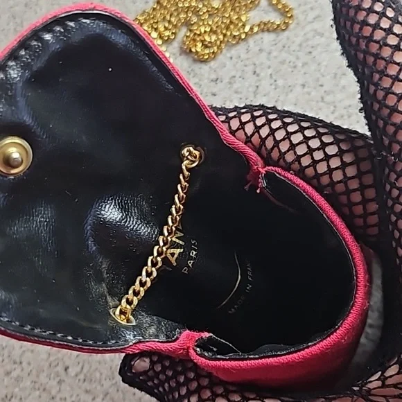 Chanel Red Cloth Front Flap Micro Gold Chain Purse Bag - Picture 7 of 8